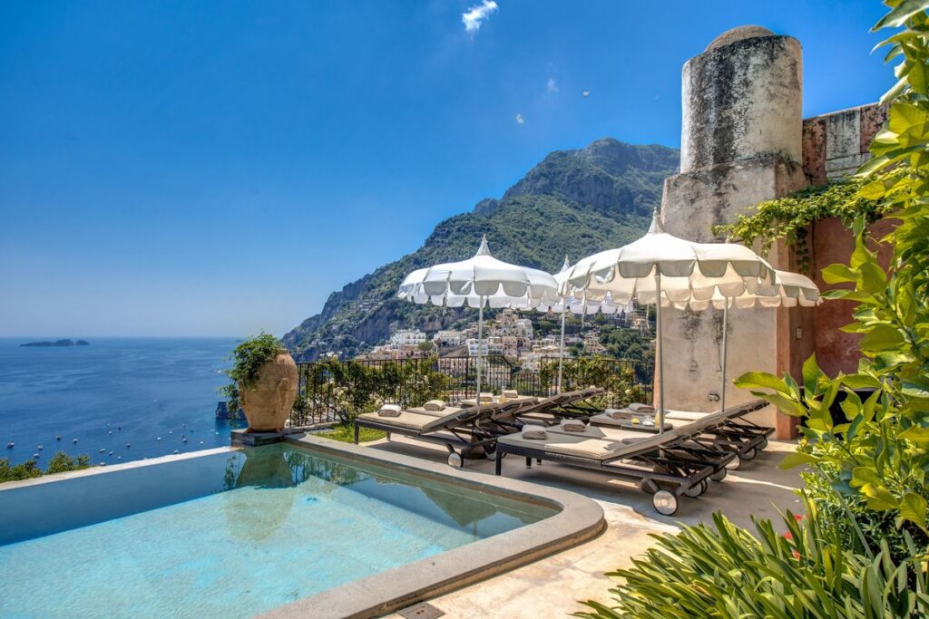 Positano Bay, Positano Bay, Amalfi Coast Italy - historic 18th-century luxury villa with infinity pool and al fresco terrace for birthday gatherings