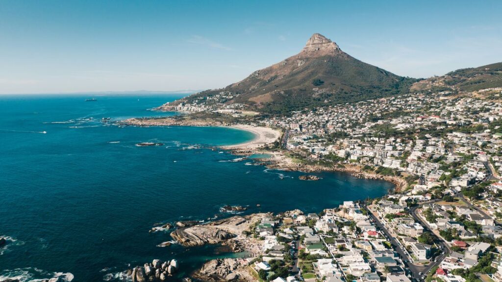 Ariel photo of Cape Town coastline