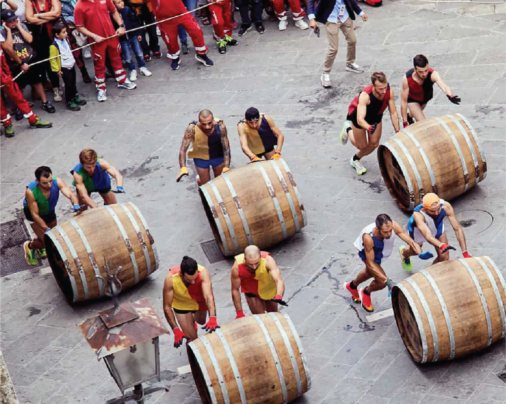 Bravio delle Botti, Montepulciano Summer festival Tuscany.